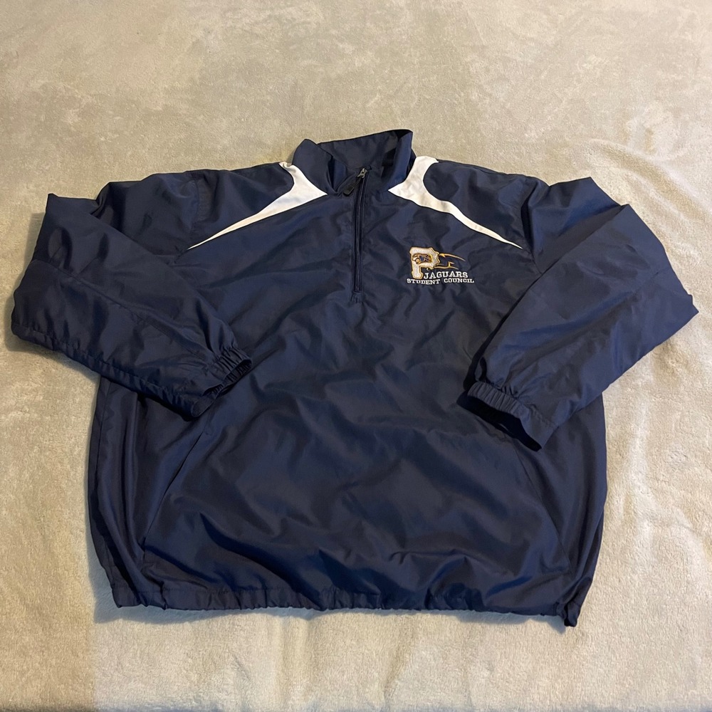 Sport Tek Pullover Jacket XL Jacksonville Jaguars‎ NFL Windbreaker Mens Blue Y2K